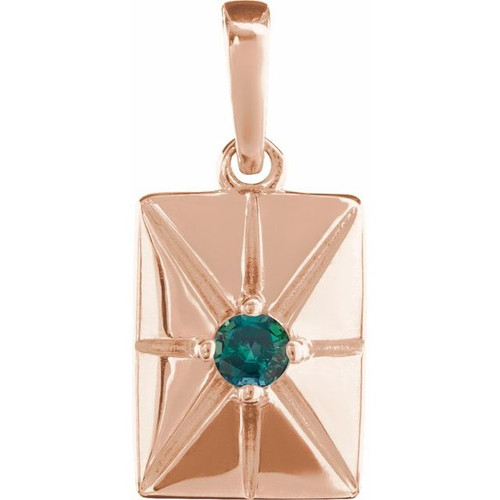 14K Rose Lab-Grown Alexandrite Pendant