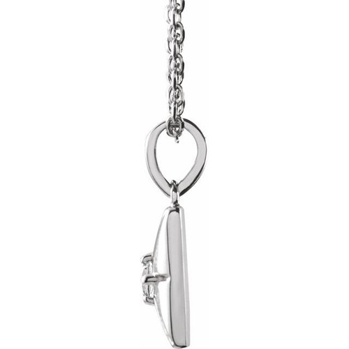 Platinum Natural White Sapphire 16-18" Necklace