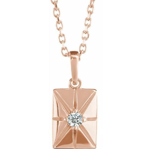 14K Rose Natural Diamond 16-18" Necklace