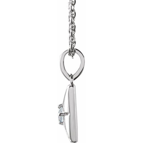 14K White Natural Diamond 16-18" Necklace