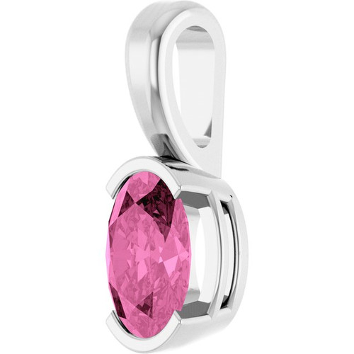 Sterling Silver Lab-Grown Pink Sapphire Pendant