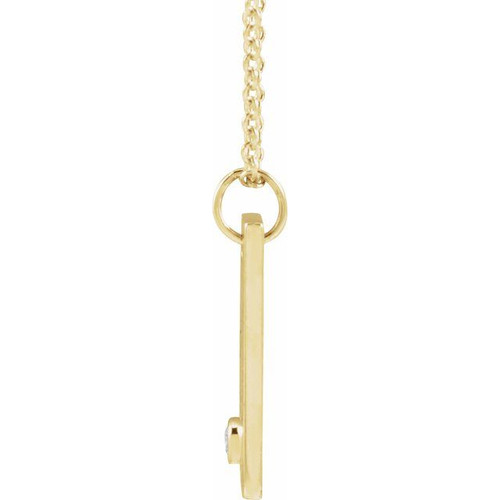 14K Yellow .03 CT Natural Diamond Engravable Heart 16-18" Necklace