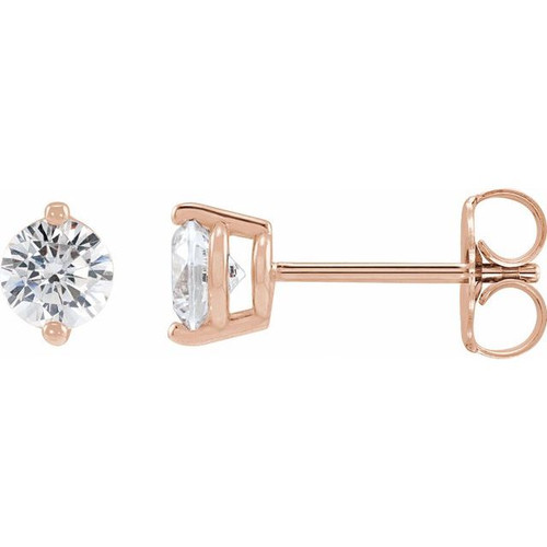 14K Rose .06 CTW Natural Diamond Stud Earrings