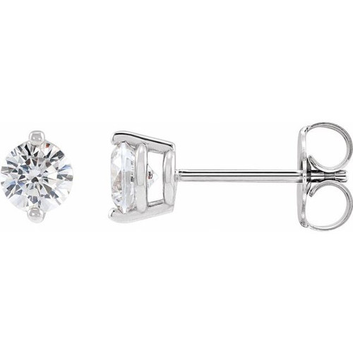 Sterling Silver 1/3 CTW Natural Diamond 2-Prong Stud Earrings