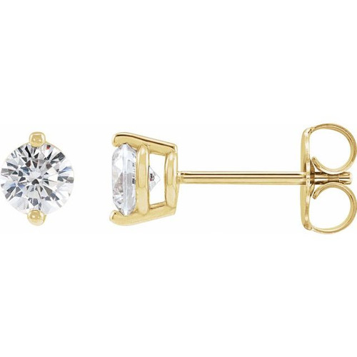 14K Yellow 1/3 CTW Natural Diamond 2-Prong Stud Earrings