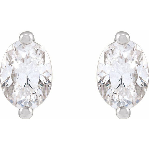 Sterling Silver 1/2 CTW Natural Diamond Stud Earrings