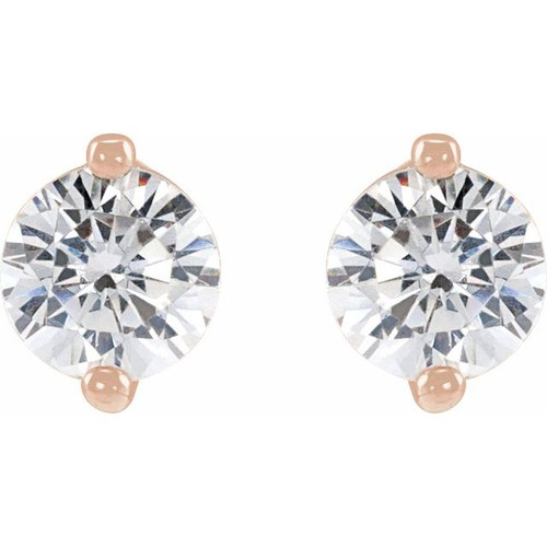 14K Rose 1/3 CTW Natural Diamond 2-Prong Stud Earrings