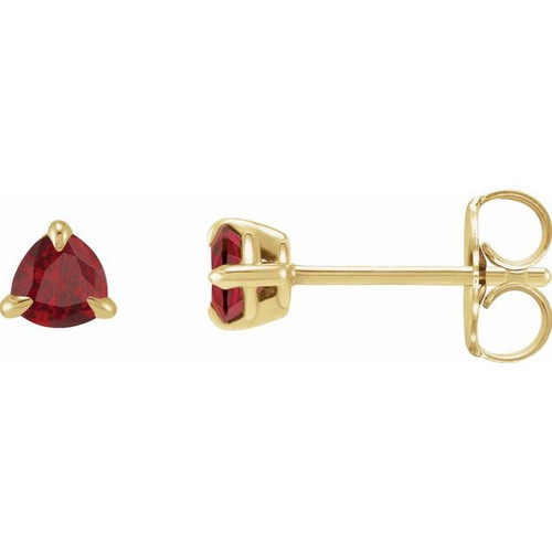 14K Yellow 3.5 mm Natural Ruby Stud Earrings