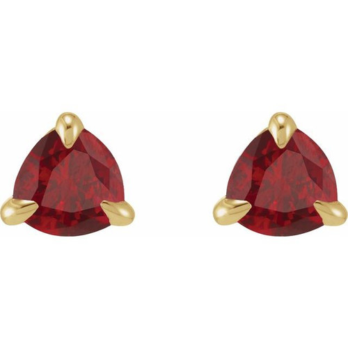 14K Yellow 3.5 mm Natural Ruby Stud Earrings