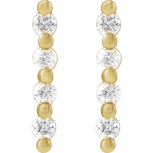 14K Yellow 1/10 CTW Natural Diamond Bar Earrings