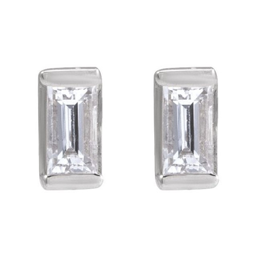 Sterling Silver 1/8 CTW Natural Diamond Stud Earrings