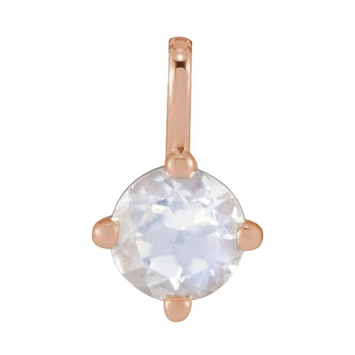 14K Rose Natural Blue Moonstone Pendant