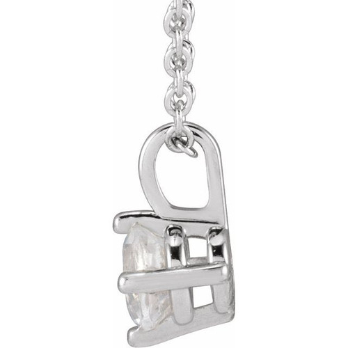 14K White Natural Blue Moonstone 16" Necklace 