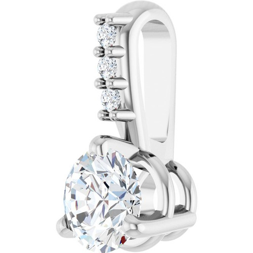 Sterling Silver 1/4 CTW Natural Diamond Pendant