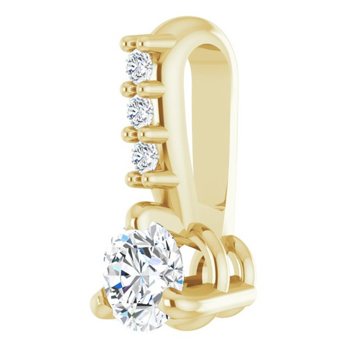 14K Yellow 1/10 CTW Natural Diamond Pendant