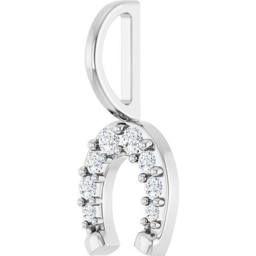 Platinum 1/8 CTW Natural Diamond Horseshoe Charm/Pendant