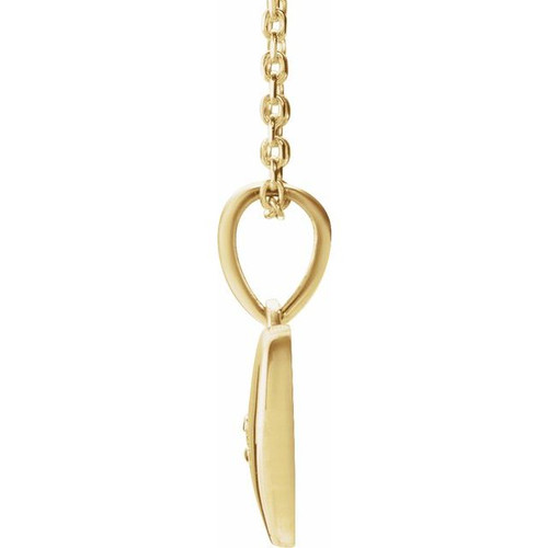 14K Yellow .015 CT Natural Diamond Heart 16-18" Necklace