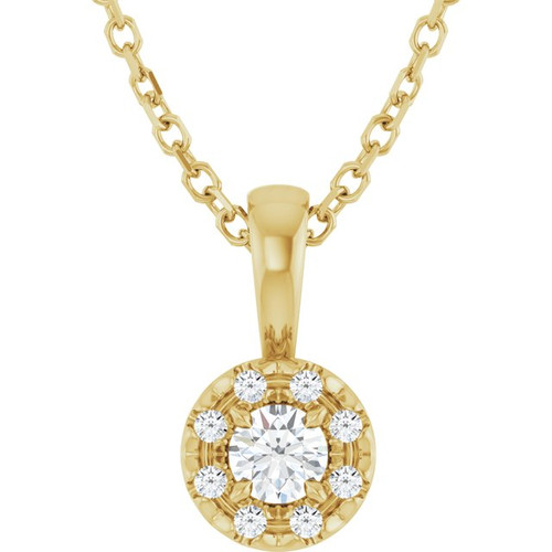 14K Yellow 1/8 CTW Natural Diamond 16-18" Necklace