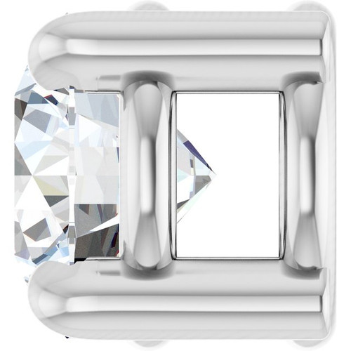 14K White 1/5 CT Natural Diamond Pendant
