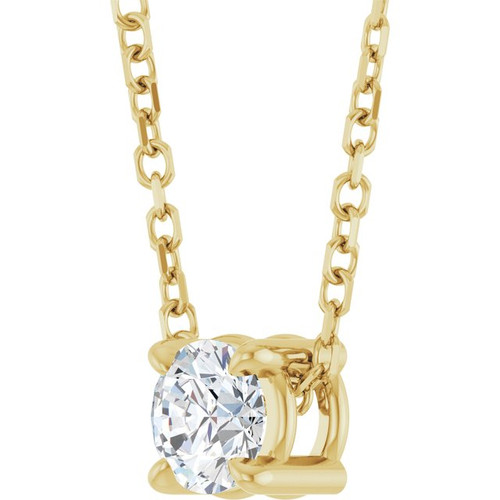 14K Yellow 1/5 CT Natural Diamond 16-18" Necklace
