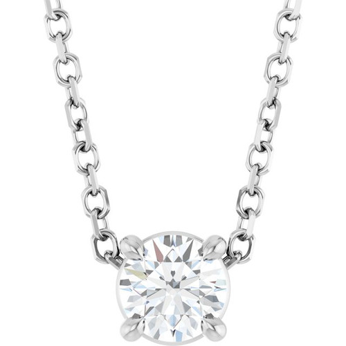 Platinum 1/5 CT Natural Diamond 16-18" Necklace

