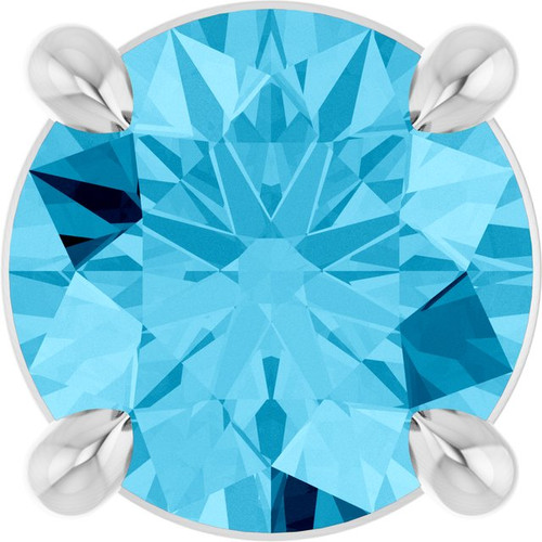 14K White 5.5 mm Natural Aquamarine Pendant