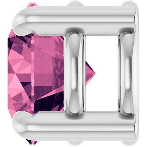 14K White 5.5 mm Natural Pink Tourmaline Pendant