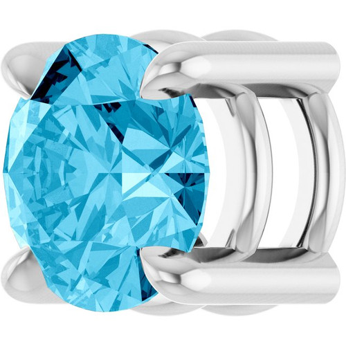 Platinum 5.5 mm Natural Aquamarine Pendant