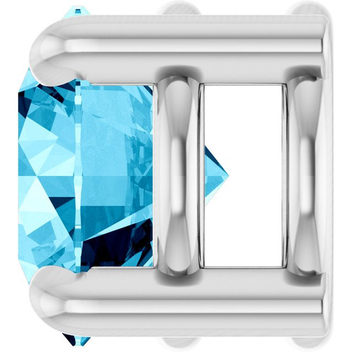 Platinum 5.5 mm Natural Aquamarine Pendant