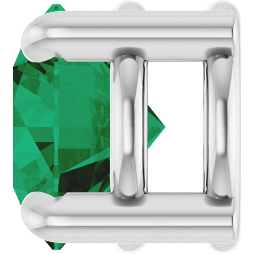 Platinum 5.5 mm Lab-Grown Emerald Pendant