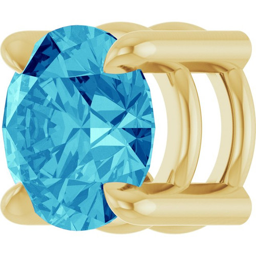 14K Yellow 5.5 mm Natural Blue Zircon Pendant