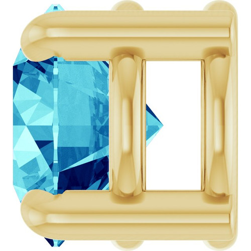 14K Yellow 5.5 mm Natural Blue Zircon Pendant