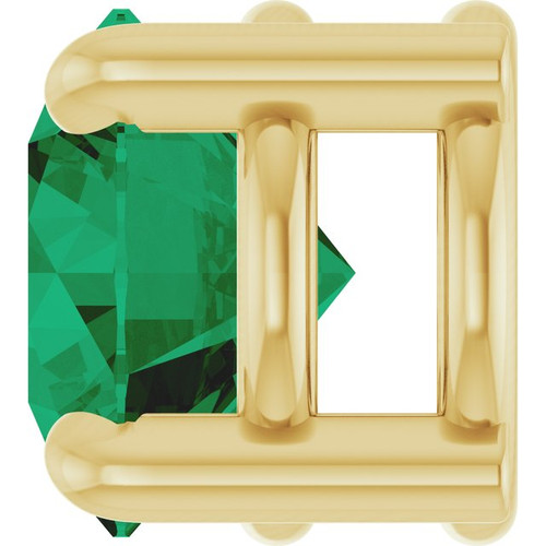 14K Yellow 5.5 mm Lab-Grown Emerald Pendant