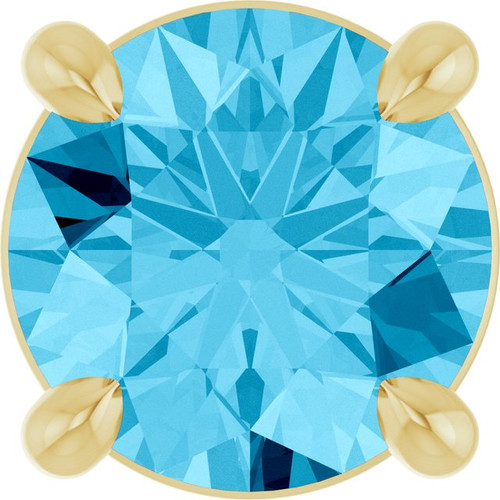 14K Yellow 5.5 mm Natural Aquamarine Pendant