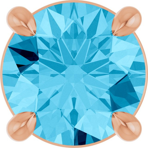 14K Rose 5.5 mm Natural Aquamarine Pendant