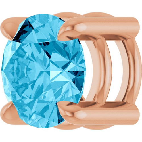 14K Rose 5.5 mm Natural Aquamarine Pendant