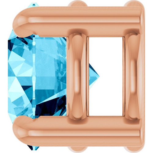 14K Rose 5.5 mm Natural Aquamarine Pendant