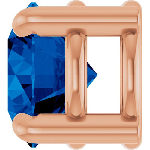 14K Rose 5.5 mm Lab-Grown Blue Sapphire Pendant