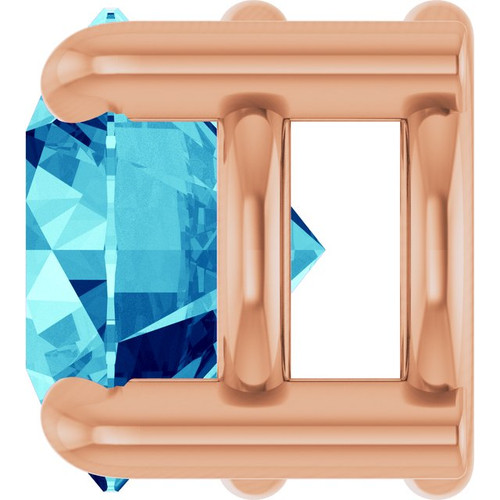 14K Rose 5.5 mm Natural Blue Zircon Pendant