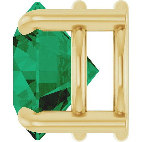 14K Yellow 8 mm Lab-Grown Emerald Pendant