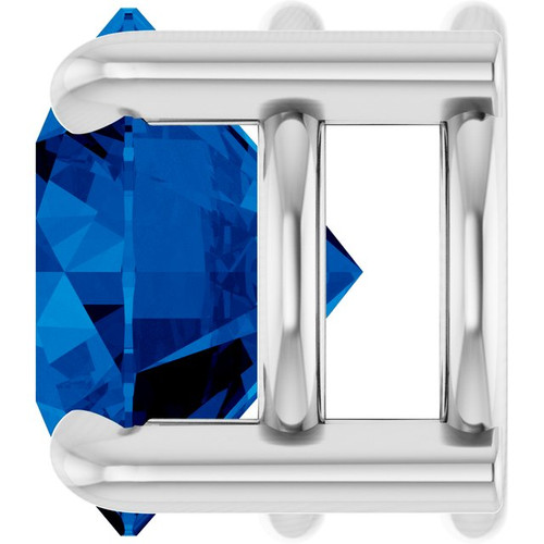 Platinum 7 mm Lab-Grown Blue Sapphire Pendant
