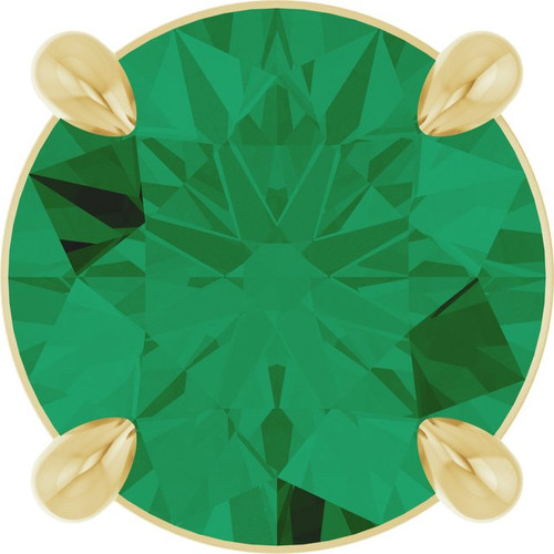 14K Yellow 7 mm Lab-Grown Emerald Pendant