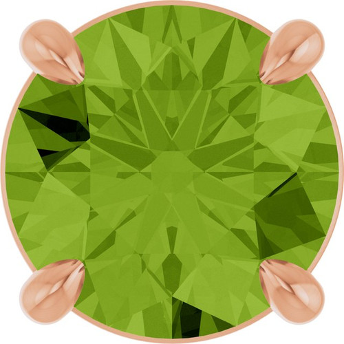 14K Rose 7 mm Natural Peridot Pendant