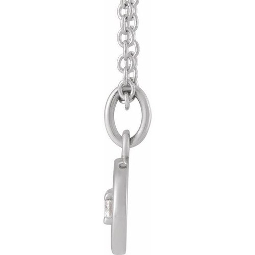 Sterling Silver .03 CTW Natural Diamond Cancer Zodiac 16-18" Necklace