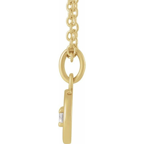 14K Yellow .03 CTW Natural Diamond Cancer Zodiac 16-18" Necklace