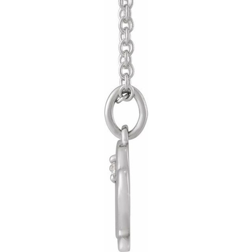 14K White .015 CT Natural Diamond Virgo Zodiac 16-18" Necklace