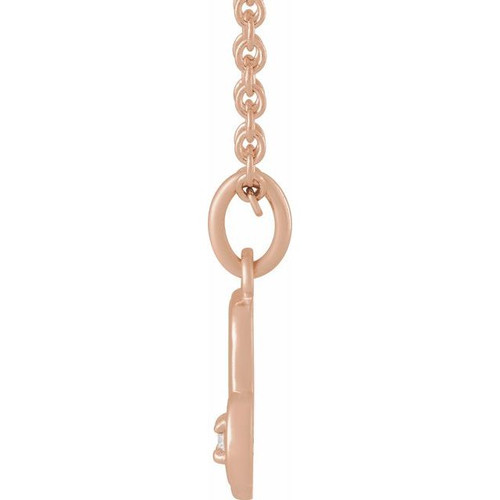 14K Rose .015 CT Natural Diamond Capricorn Zodiac 16-18" Necklace