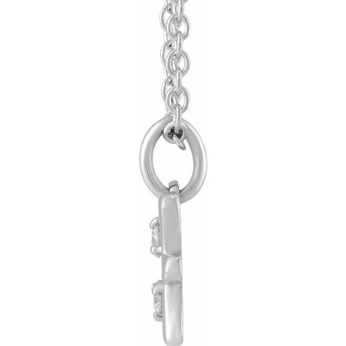 Sterling Silver .03 CTW Natural Diamond Pisces Zodiac 16-18" Necklace