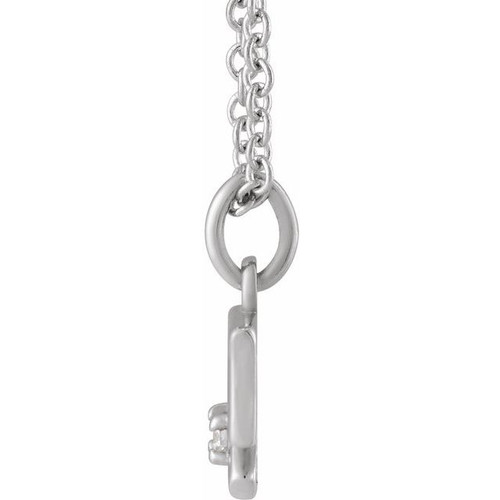 14K White .015 CT Natural Diamond Sagittarius Zodiac 16-18" Necklace