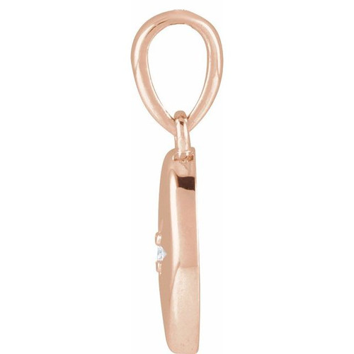 14K Rose .015 CT Natural Diamond Star Pendant